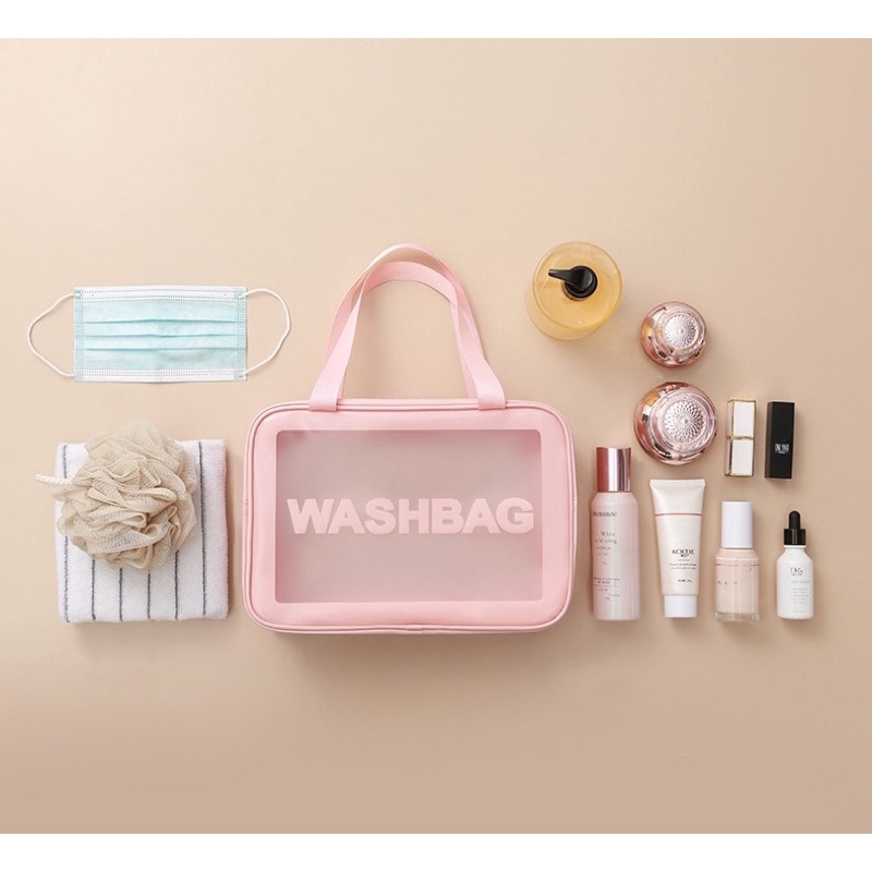 Tas Kosmetik Washbag Pouch Make Up Travel Bag Toiletry / Tas Cosmetic Make-Up Portable Wash Bag Transparan Waterproof