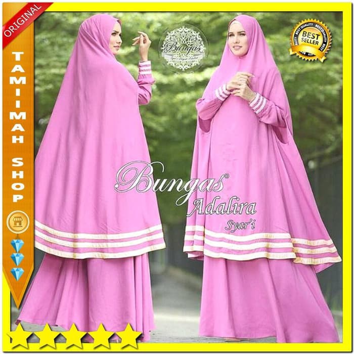 Baju Gamis Syari Wanita Modern Pinggang Belakang Karet TERMURAH Trbaru  ER-539