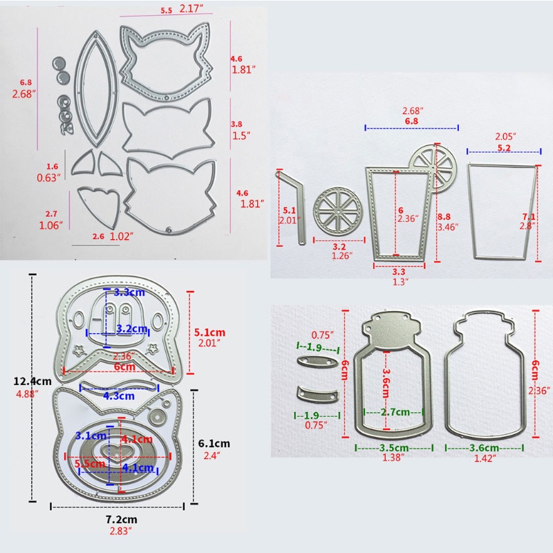 Siy Cetakan Stensil Cutting Dies Motif Botolbintang Bahan Metal Untuk Scrapbookcraft Diy