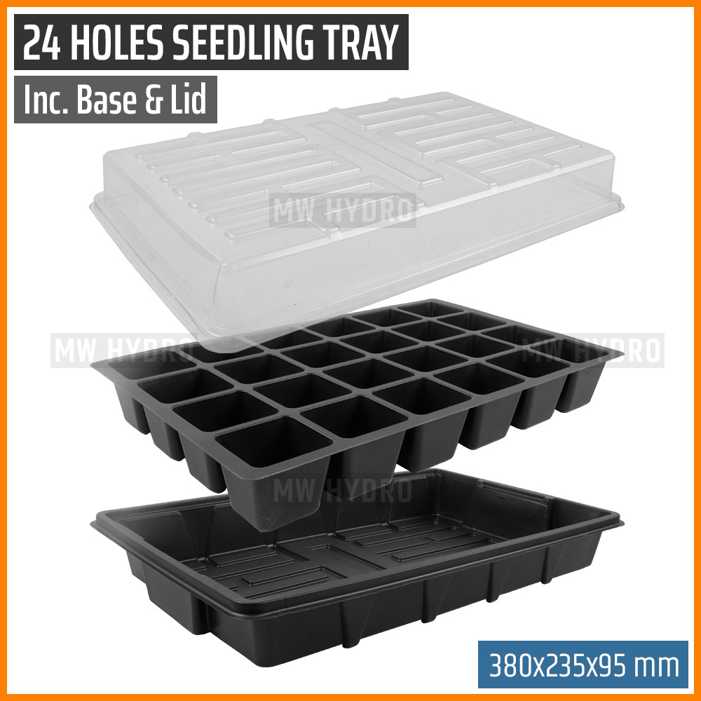 Tray Semai 24 Lubang + Alas + Tutup / 24H Seedling Tray, Base &amp; Lid B