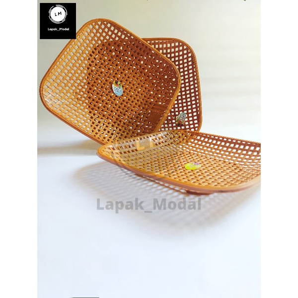 piring plastik serbaguna | piring rotan | piring makan | piring plastik rotan | piring rotan kotak-1