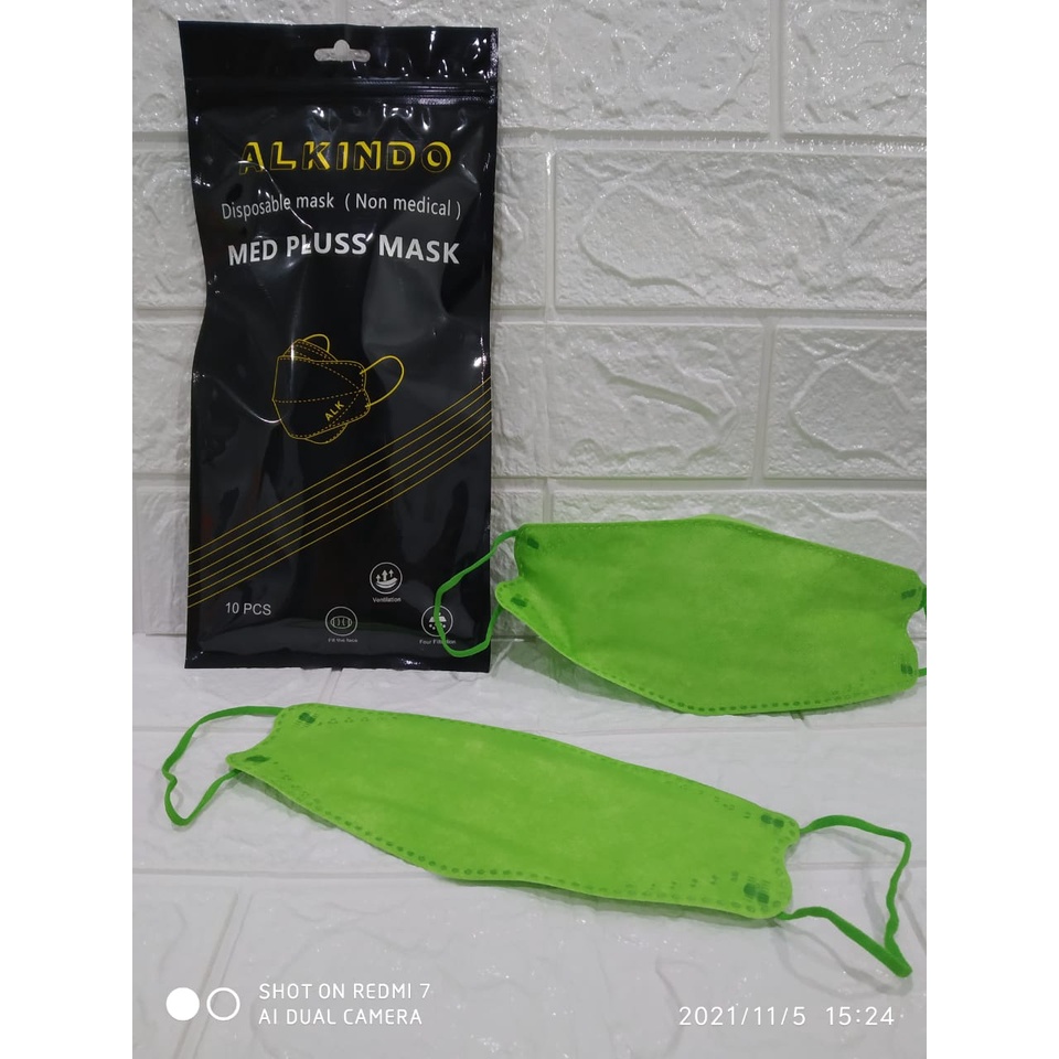 MASKER KF94 MOUSON ISI 10PC Masker KF 94 4ply Masker 4D EVO isi 10pcs-KF94 HIJAU 10pc