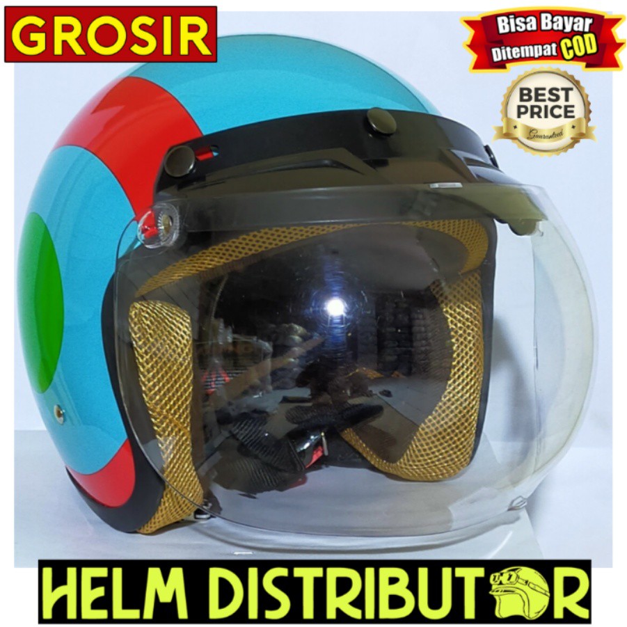 HELM BOGO  MOTIF ORIGINAL KACA CEMBUNG PRIA DAN WANITA COD