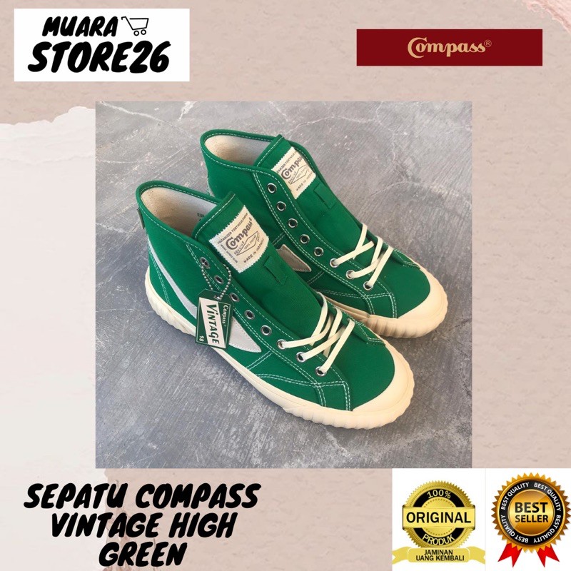 Sepatu Compass Vintage High Green