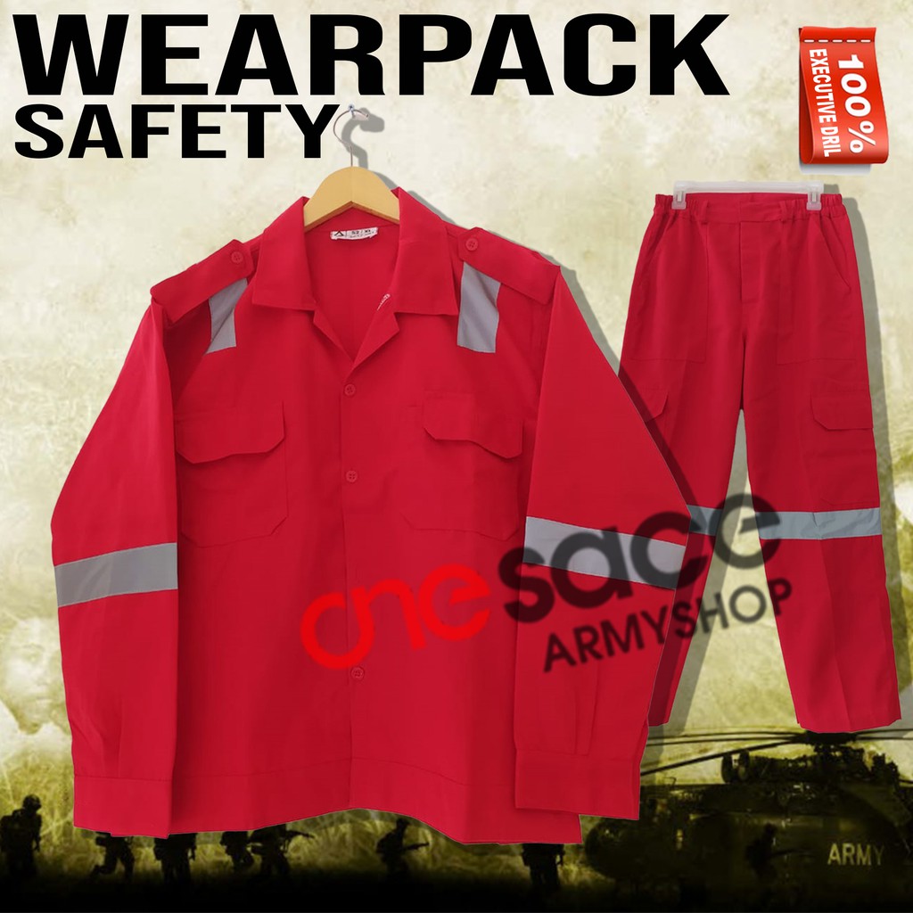 Wearpack safety setelan baju celana kerja scotlight/kemeja kerja safety/baju safety stelan