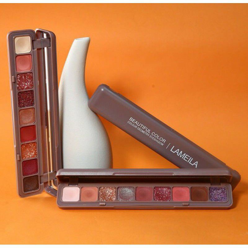 Eyeshadow Palette 9 Warna Matte And Glitter#3600