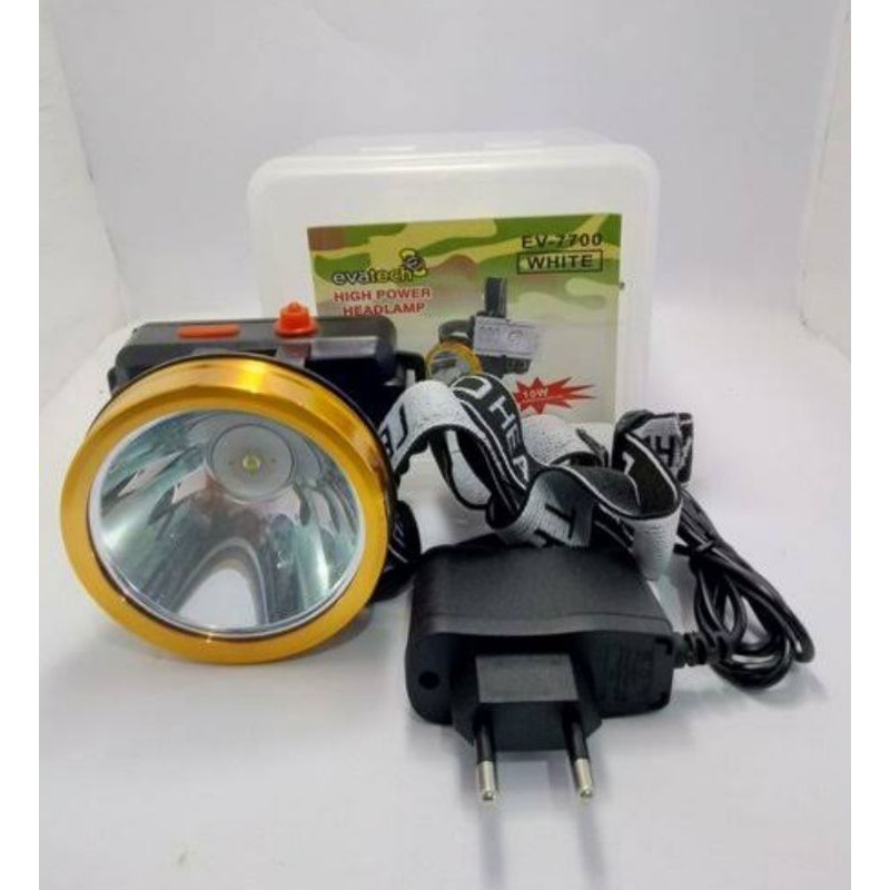 Senter Kepala Head lamp Evatech EV-7700 LED White / Putih