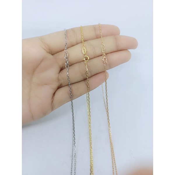 kalung rantai nori paperclip + liontin tears mp 1/ kalung perak asli silver 925 lapis emas