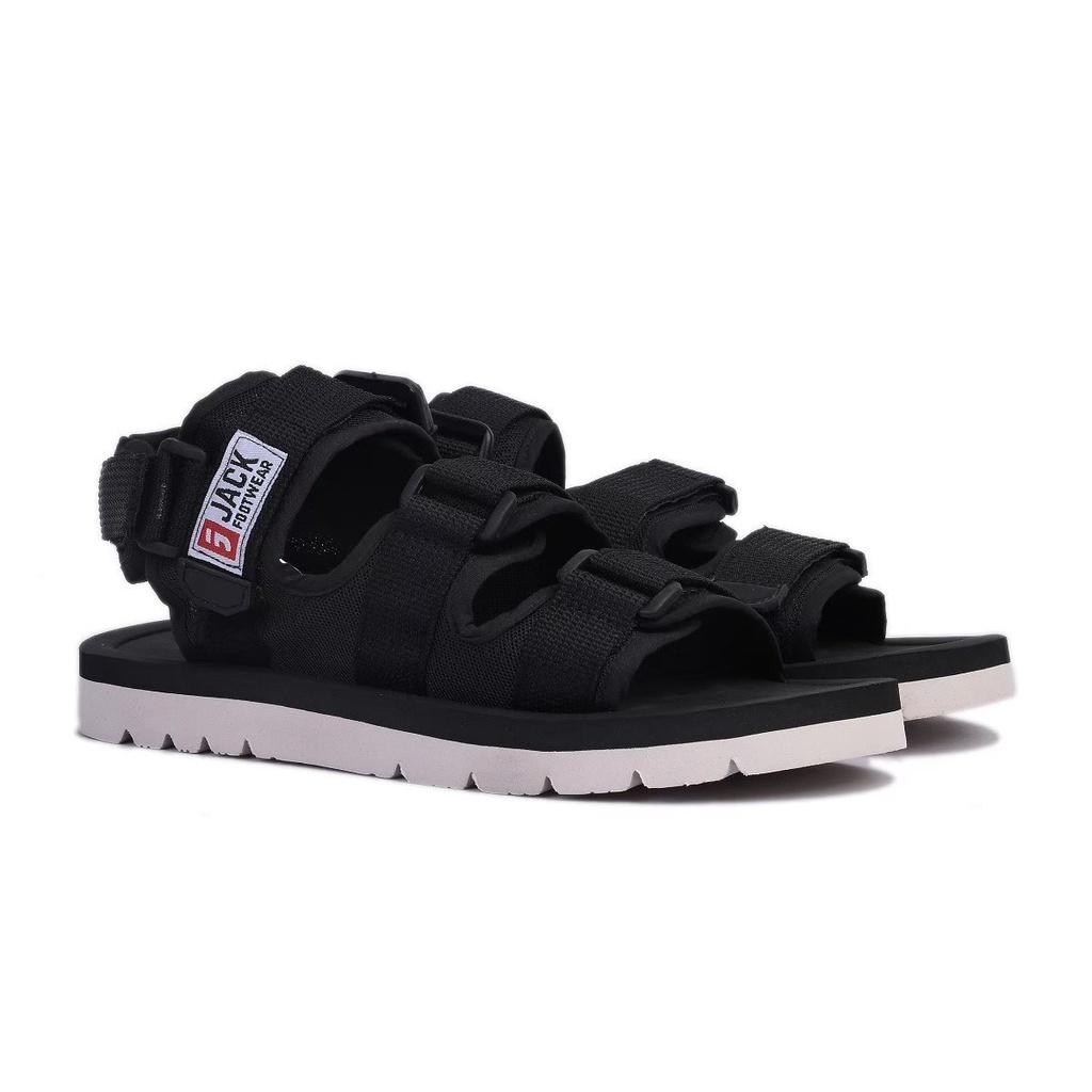 DANE BLACK ORIGINAL x JACK Sandal Casual Hitam Pria Sendal Gunung Kasual Jalan Santai Harian Main Hangout Nongkrong Lebaran Traveling Fashion Distro Remaja Dewasa Outdoor Adventure Premium Travelling Footwear Tali 2 Strap Keren Terbaru Kekinian Branded