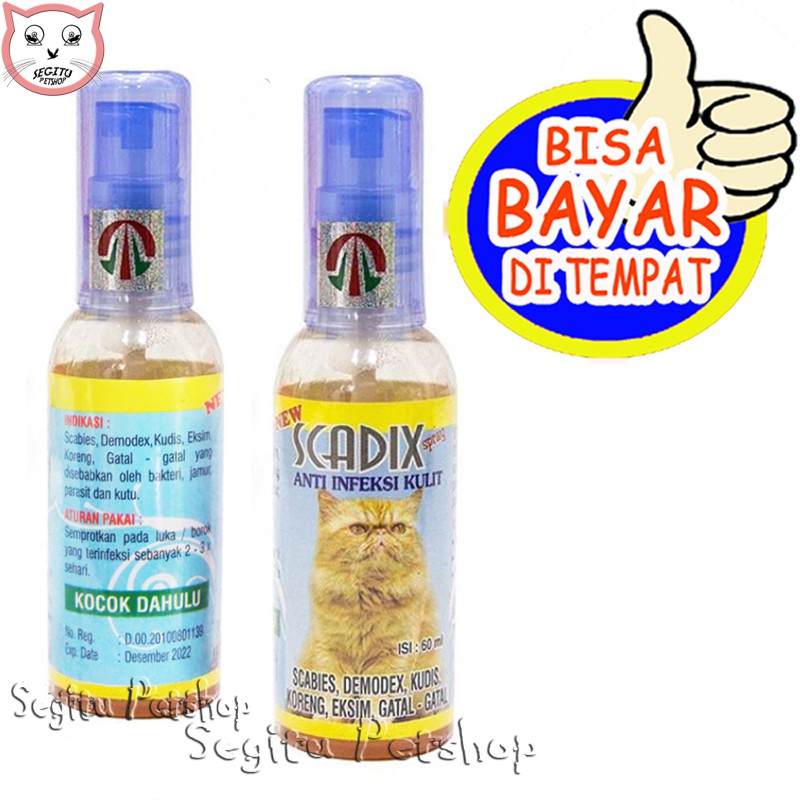 Obat kucing luka jamur koreng gatal Scabies Scadix Cat