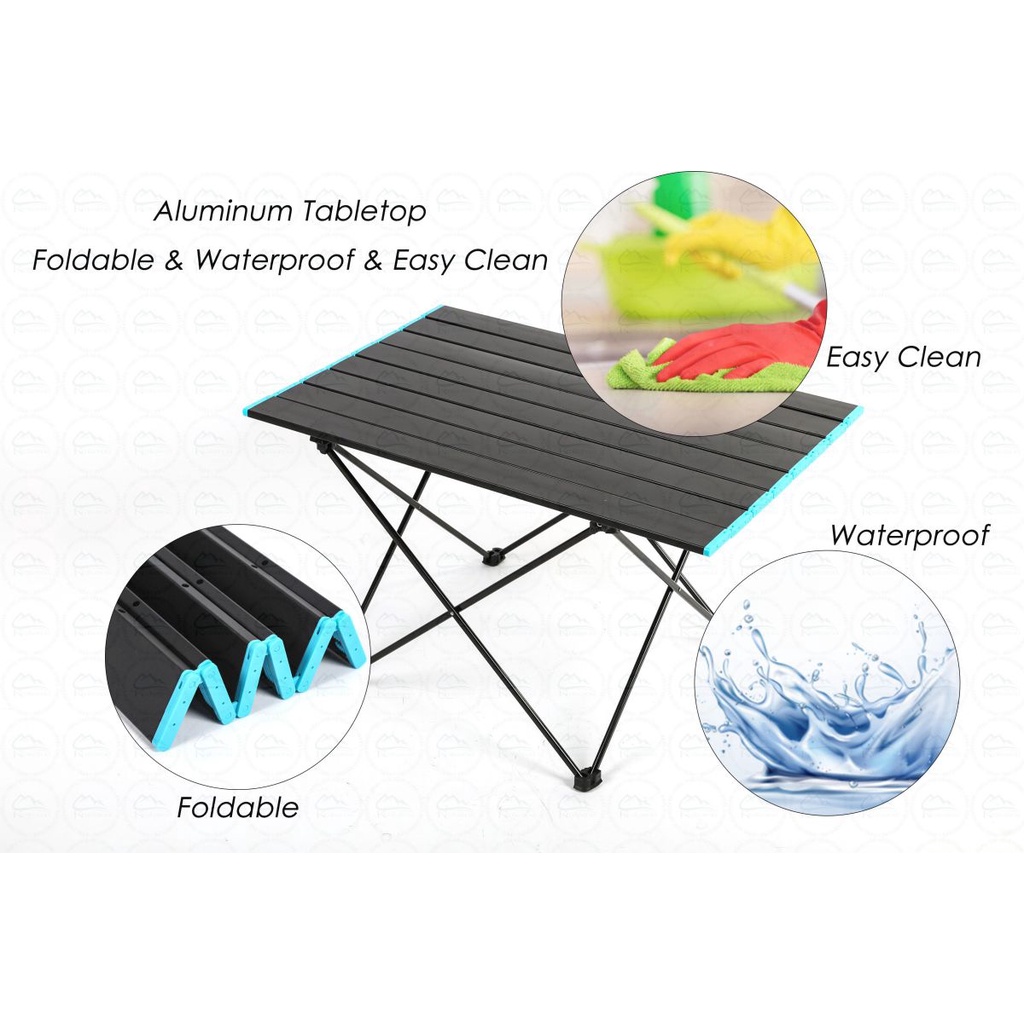 【COD】 Meja Lipat Outdoor Aluminium Besar` Foldable Portable Alumunium Table` Camping Mancing Piknik Taman Ringan