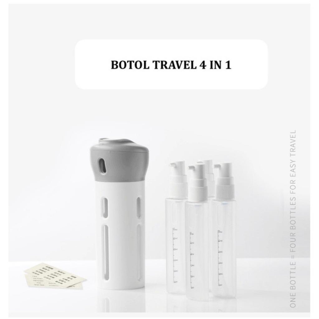 [UNIK88] BOTOL TRAVEL 4 IN 1 BOTTLE TEMPAT SABUN LOTION SHAMPOO JALAN JALAN