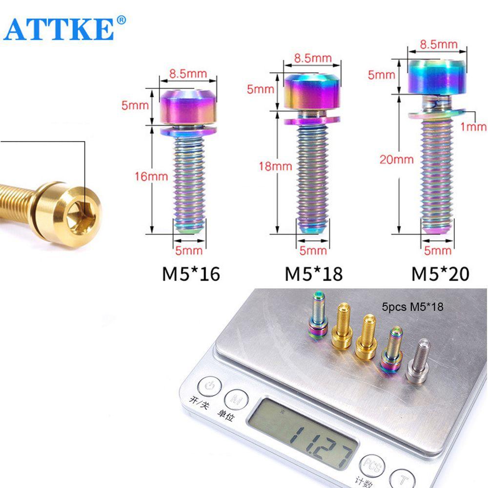 R-FLOWER Baut Fix 16mm /18mm /20mm Aksesoris Titanium Dengan Washer Sekrup Batang Sepeda