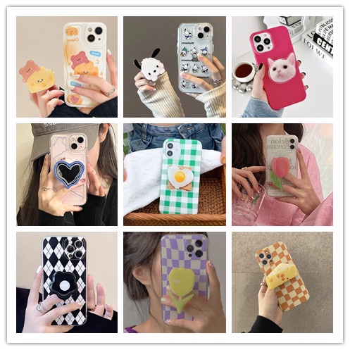 Popsocket Hp Bentuk Kartun Beruang / Anjing / Kucing / tulip Lucu