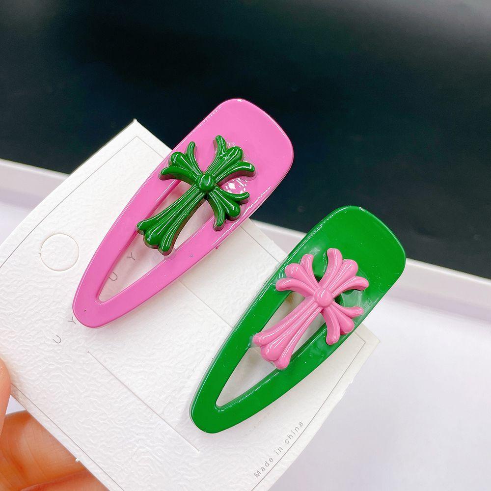 Needway Multicolour Silang Jepit Rambut Elegan Geometris Sederhana Poni Klip Hiasan Kepala Perempuan Hiasan Kepala Gadis Klip Samping Wanita Hair Clips