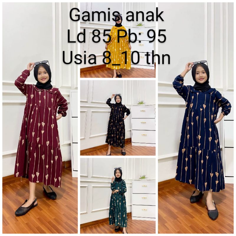 gamis anak // gamis anak prempuan // usia 9_12 thn // SETELAN waka anak // tiedy anak // setelan // one set //  setelan waka