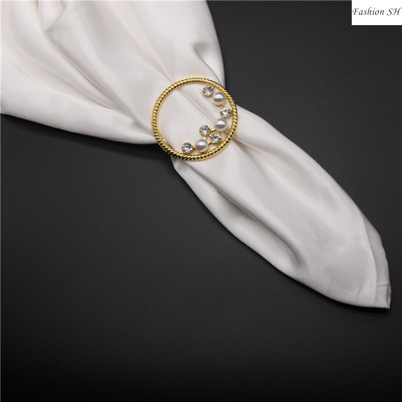 New fashion pearl alloy ring scarf buckle ladies brooch M40249