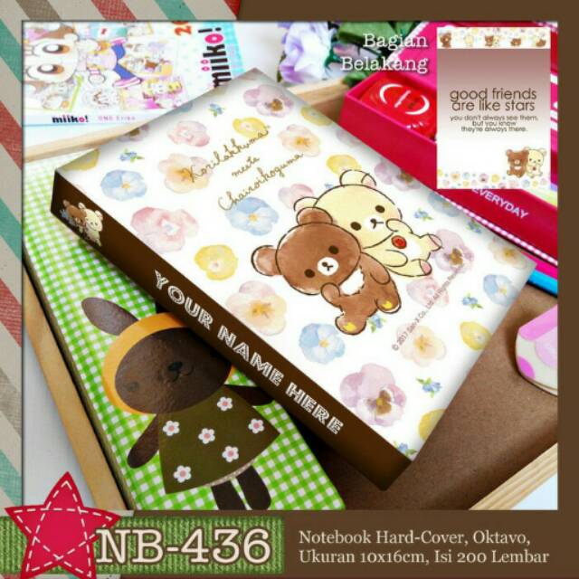 

Aneka Notebook A6 Rilakkuma Friends buku tulis lucu FREE tambah nama