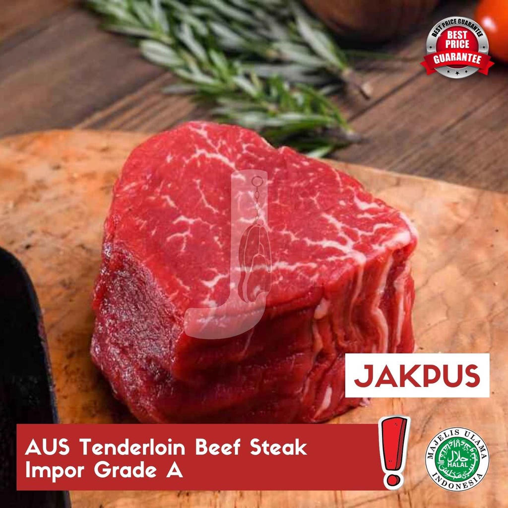 

AUS Tenderloin Beef Steak Impor Grade A 200gr - JAKPUS