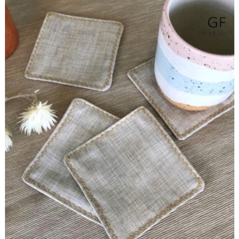 Tatakan gelas kain alas gelas cangkir mug tatakan gelas cangkir