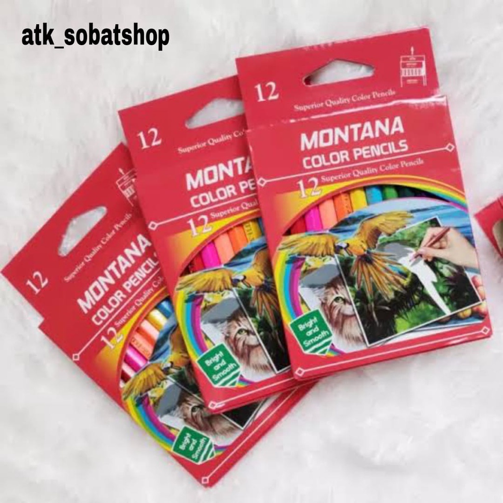 

Pensil Warna Pendek Montana 12 Warna Murah (/Set)