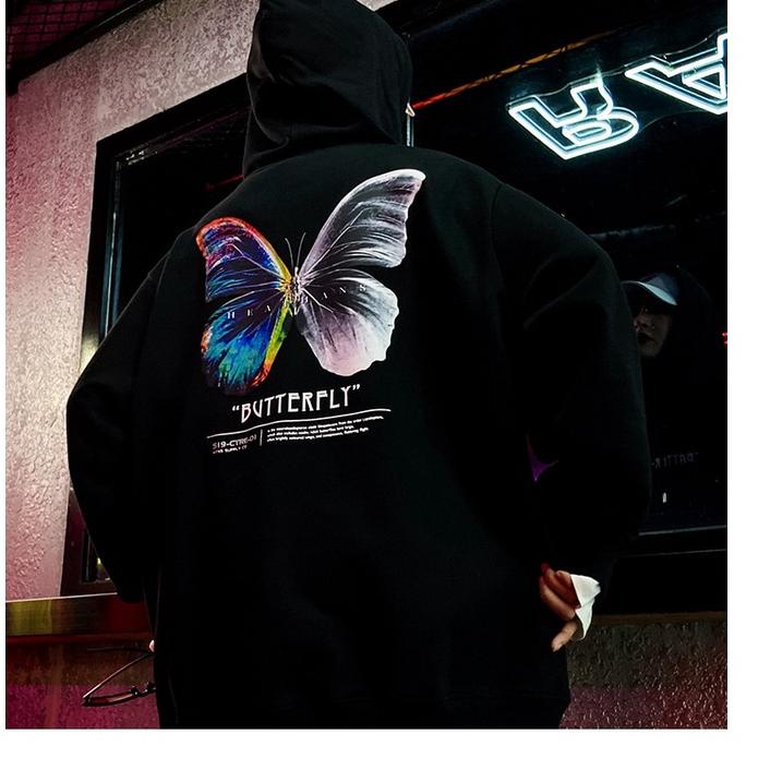 tey-17 Hoodie Aesthetic Estetik Gambar Butter fly Pria Wanita .,..,.,.,.
