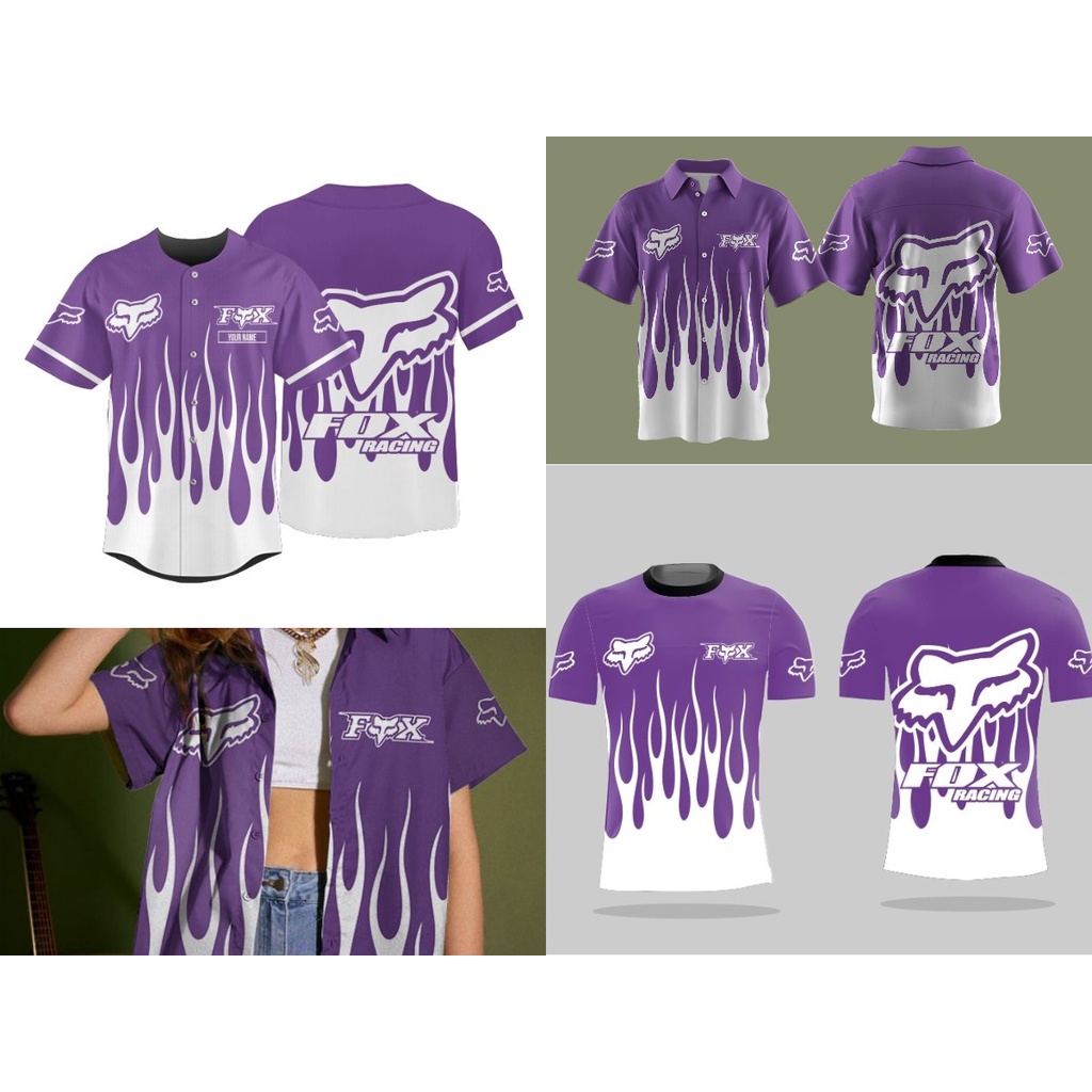 KAOS FOX RACING KEMEJA FOX KEMEJA RACING KAOS RACING BASEBALL FOX  art 3 PRINTING SUBLIME