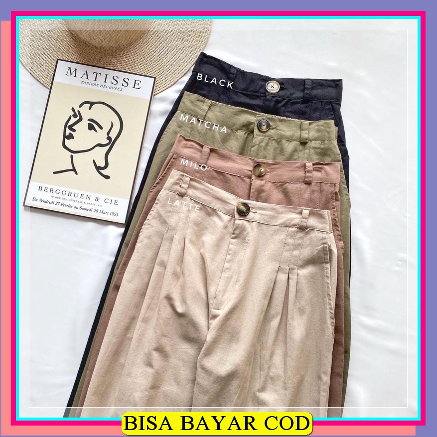 Celana Kantor Wanita Baggy Pants Model Skinny Bahan Kain Katun Tw YC246 Elepa Basic Pants 2226