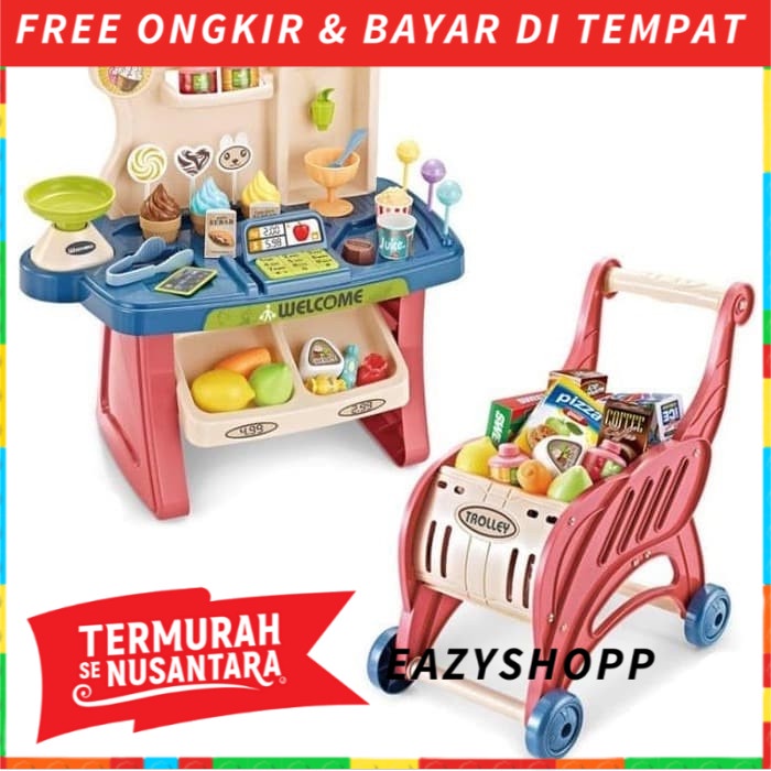 Mainan Anak Perempuan Cewek Supermarket Masak Masakan Kitchen Set Dapur Dapuran Wanita Dapur Jual Ju