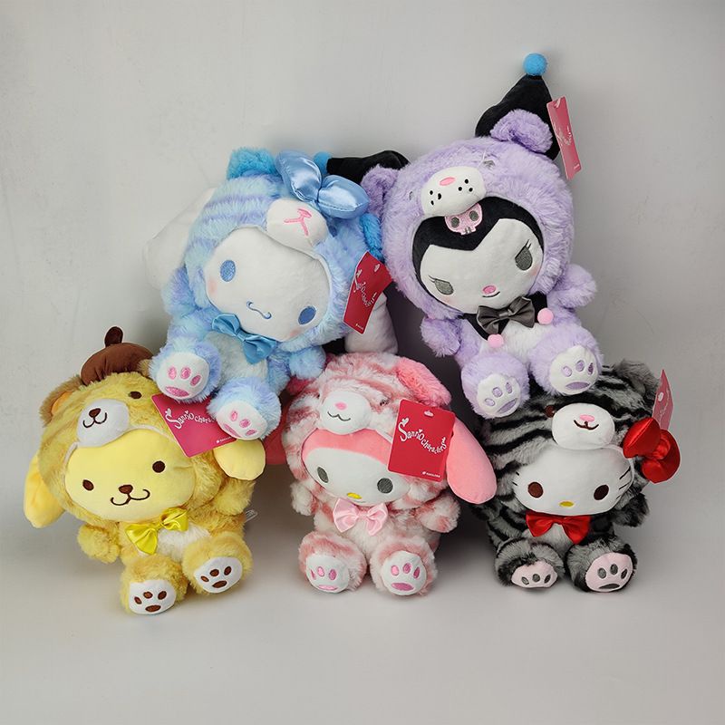 MAINAN BONEKA KUROMI MELODY HELLO KITTY CINNAMOROLL POMPOMPURIN PURIN KOSTUM TIGER HARIMAU