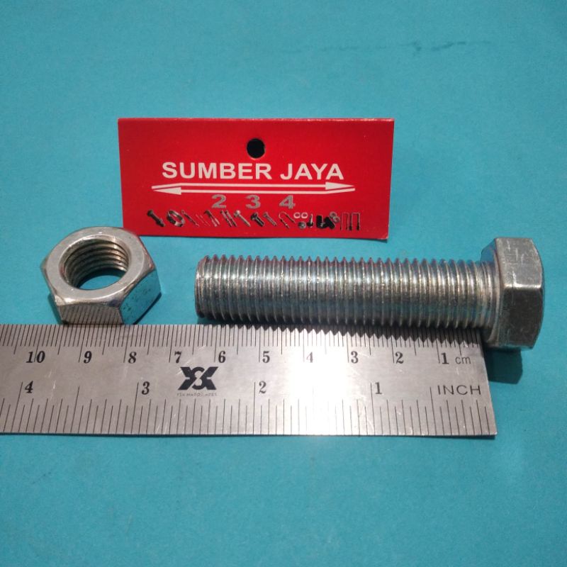 Baut mur 16 x 65 mm putih  / BMP 16 x 65 TERMURAH