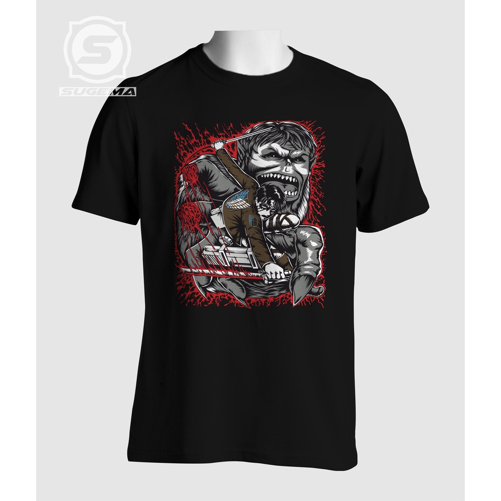 Kaos T-shirt Anime ATTACK ON TITAN Levi X Zeke Yeager