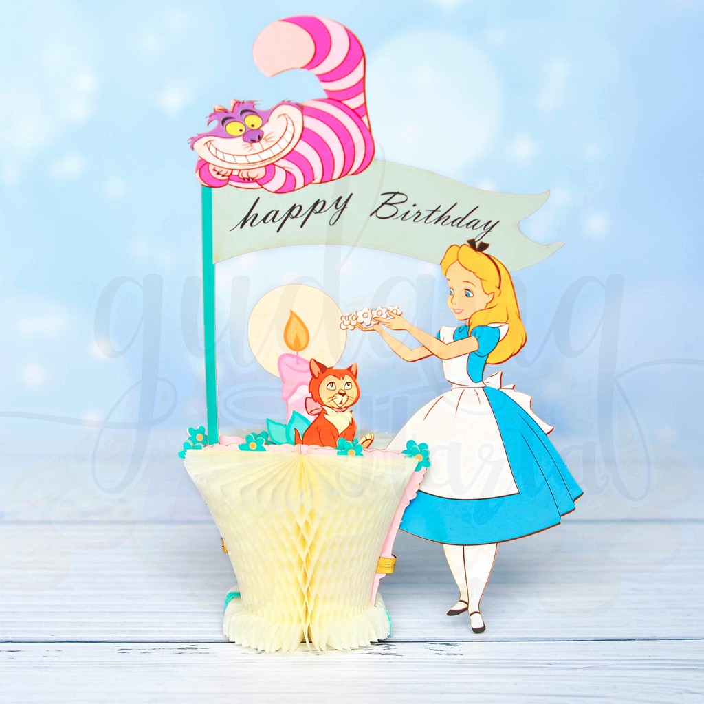 Kartu Ucapan Happy Birthday 3d Alice In Wonderland Ulang Tahun
