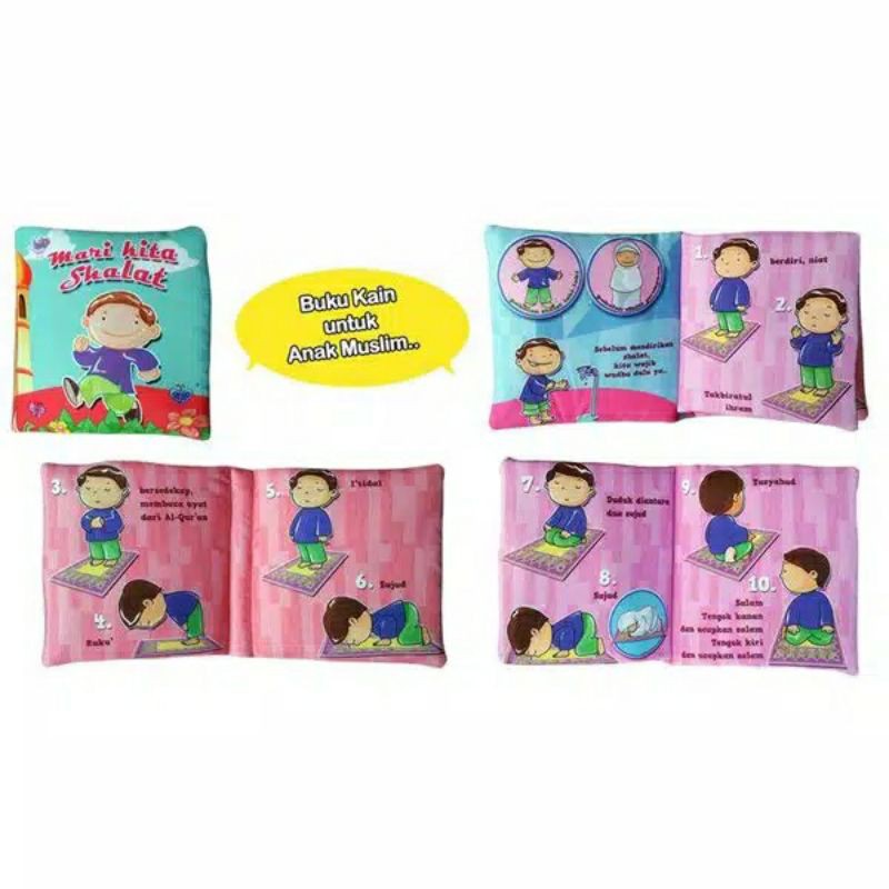 Buku Bantal Mari Kita Shalat / buku kain anak muslim