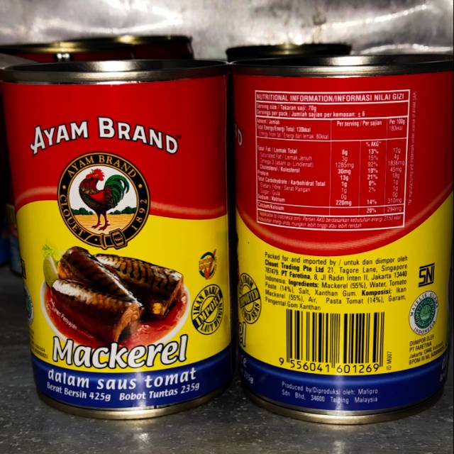 Ayam brand mackerel/sarden ayam brand 425 gram