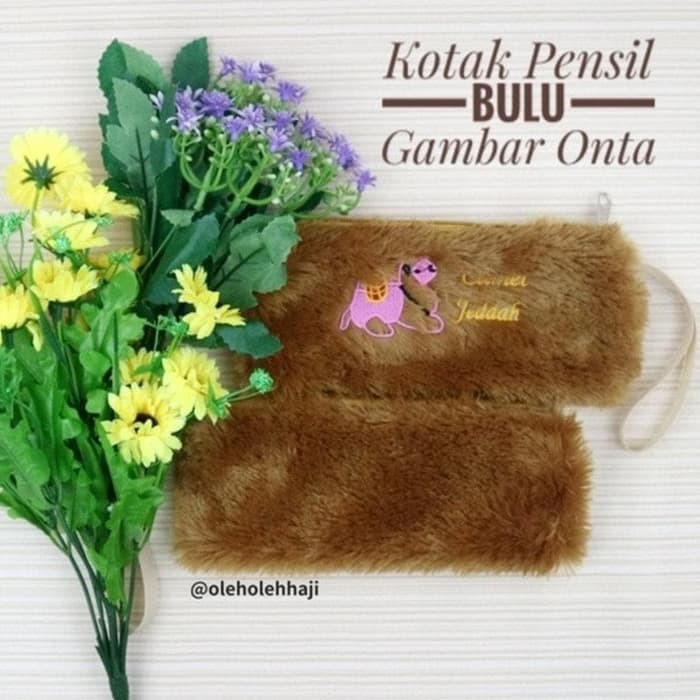 

ready gan Kotak Tempat Pensil Pencil Case Bulu Gambar Onta Souvenir