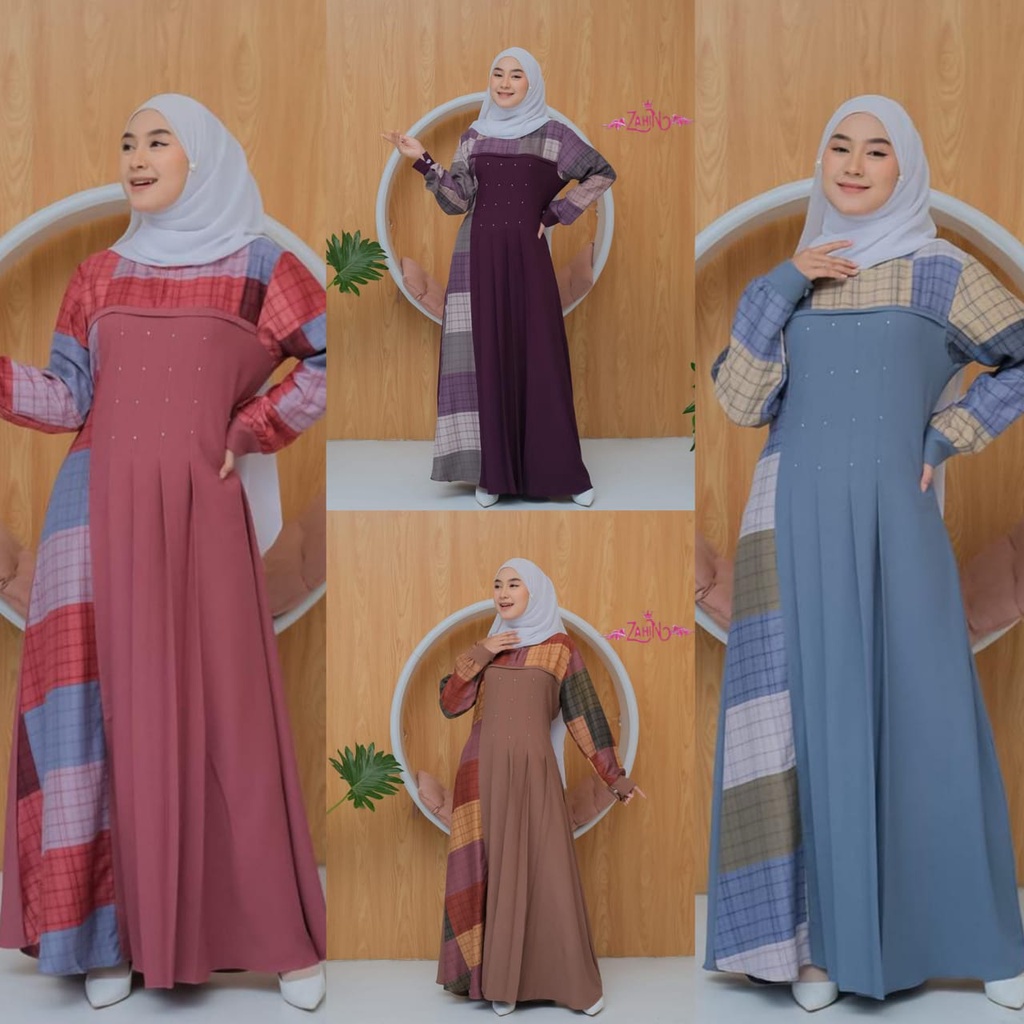 GAMIS ELIZA TRISET AMARA ZAHIN DAN ITYCREPE PREMIUM busui bumil ootd fashion remaja syari dress maxidress Busana muslim wanita