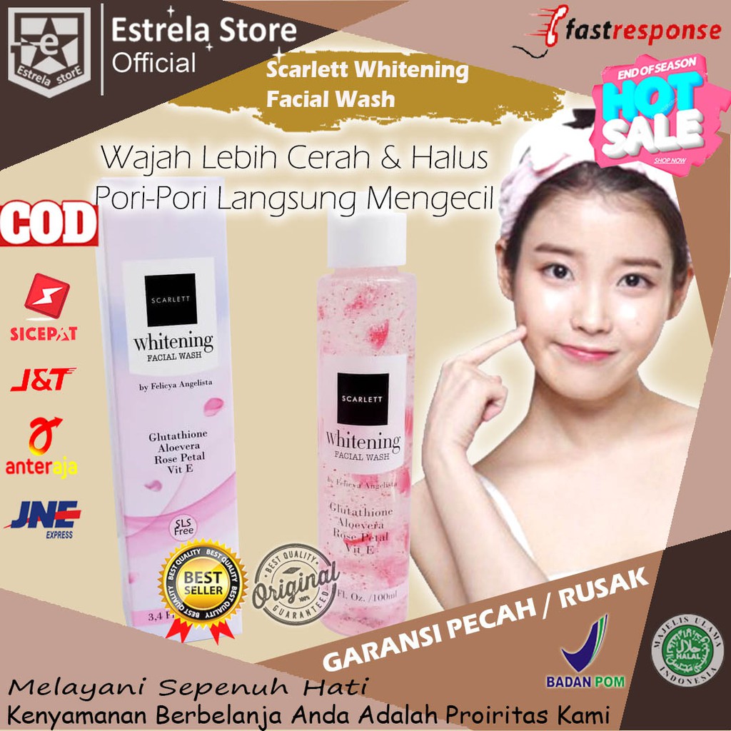 Scarlet Whitening Facial Wash Pemutih Wajah Pembersih Pencerah
