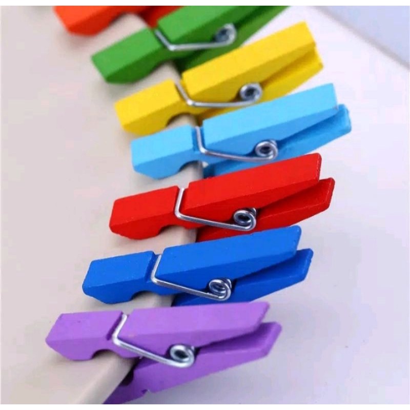 WOODEN CLIP JEPITAN KAYU JEPITAN FOTO POLAROID JEPITAN POLAROID WARNA-WARNI