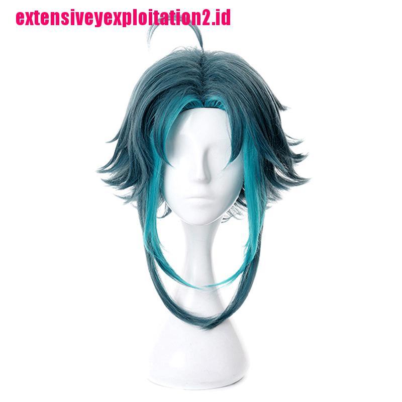 &lt; E2id &amp; &gt; Aniem Genshin Impact Xiao 40cm Rambut Kepang Sintetis Untuk Cosplay