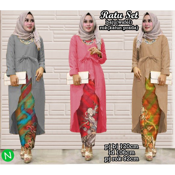 SPESIAL ATASAN PAKAIAN WANITA MUSLIM GAUN SETELAN 81105 ratu set/stelan muslim/stelan wanita muslim/