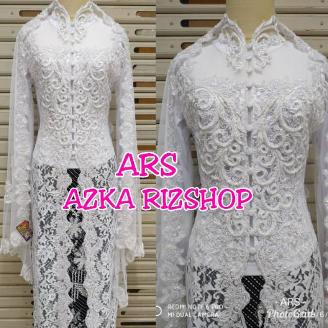 KEBAYA AKAD NIKAH EKSKLUSIF KEBAYA BRUKAT PUTIH KEBAYA KERAH SYANGHAI