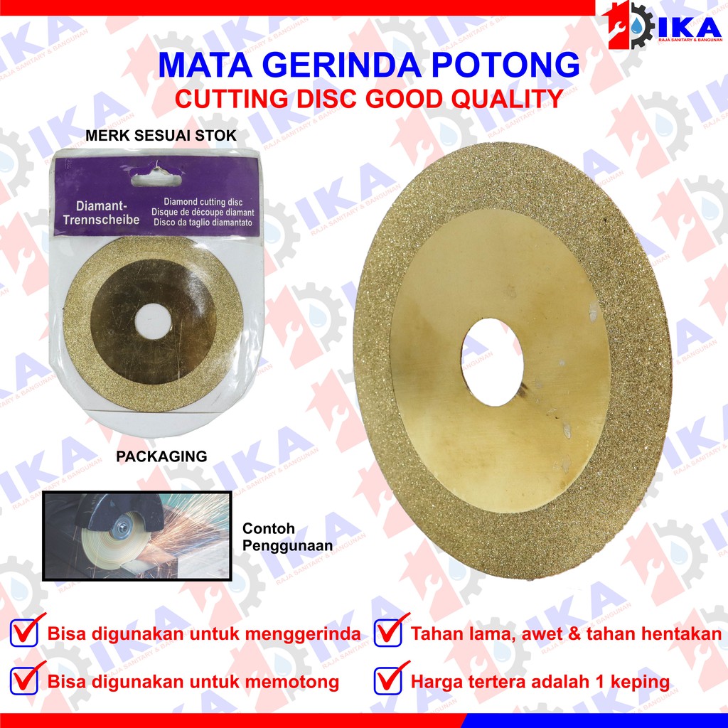 Mata Pisau Gerinda Cutting disc Diamond Wheel 4&quot; Intan Potong Batu Akik Keramik Marmer Kaca 4 Inch