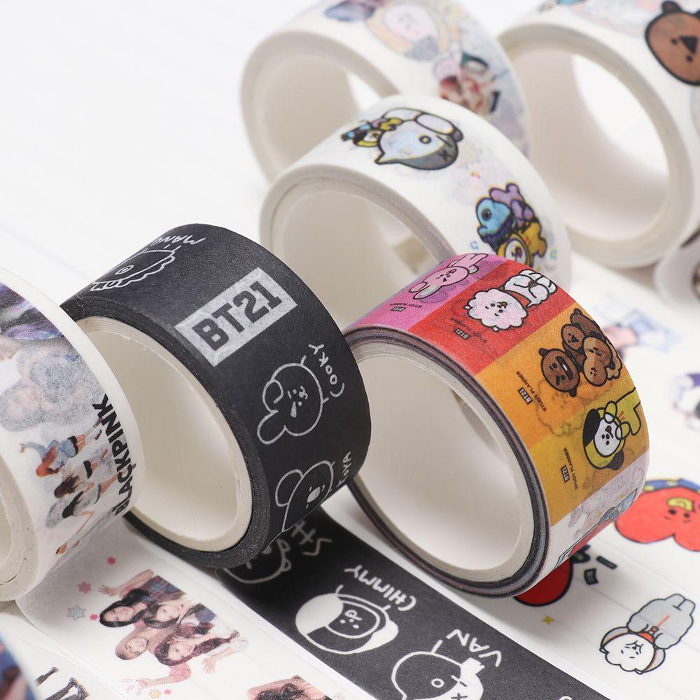 Top 1PC 5M BT21 Tape Perekat Masking Kertas Tempel Hias