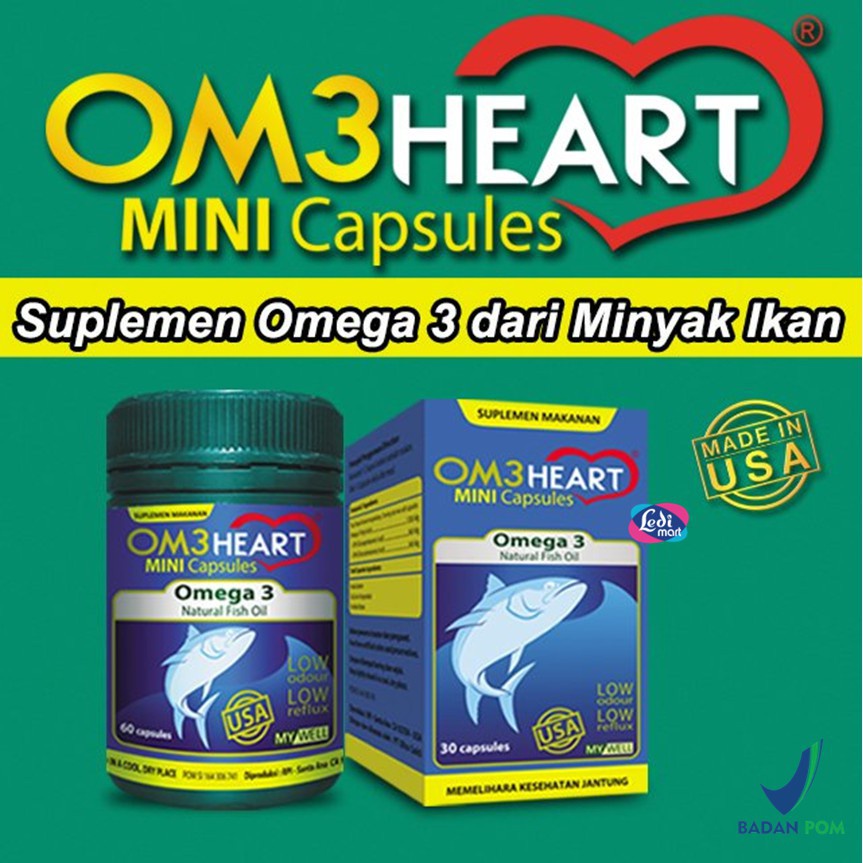 Omeheart Om3Heart Omega 3 30 Kapsul Suplemen Makanan Untuk Jantung Minyak Ikan Penurun Lemak Darah
