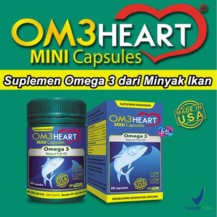 Omeheart Om3Heart Omega 3 30 Kapsul Suplemen Makanan Untuk Jantung Minyak Ikan Penurun Lemak Darah