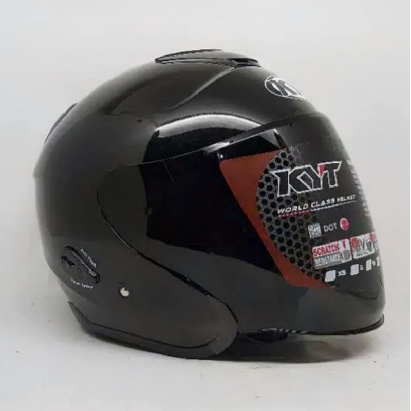 PAKET DARK SMOKE KYT KYOTO black glossy hitam metalik helm not SHOEI JCRUISE M L XL