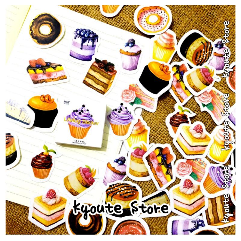 

45 pcs Sticker Delicious Cake Scrapbook DIY Bujo Planner Diary Art Dekorasi