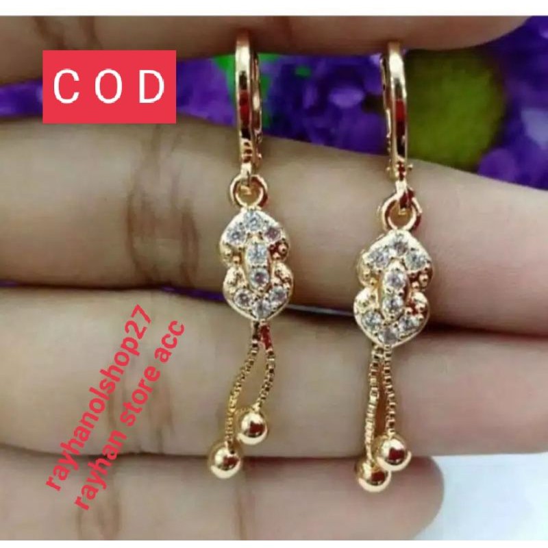 Anting Wanita Dewasa motif jurai permata fhasion terbaru