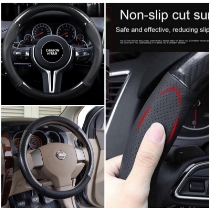 Cover Stir Carbon / Sarung Setir Carbon Anti Slip suzuki All New Ertiga